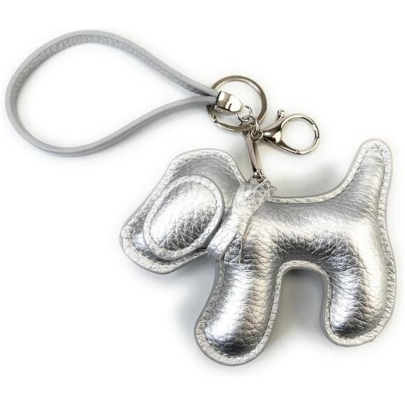 Dog Keychains Leather Craft Soft and Adorable Puppy Bag Charm Purse Accessory - Picture 3 of 16